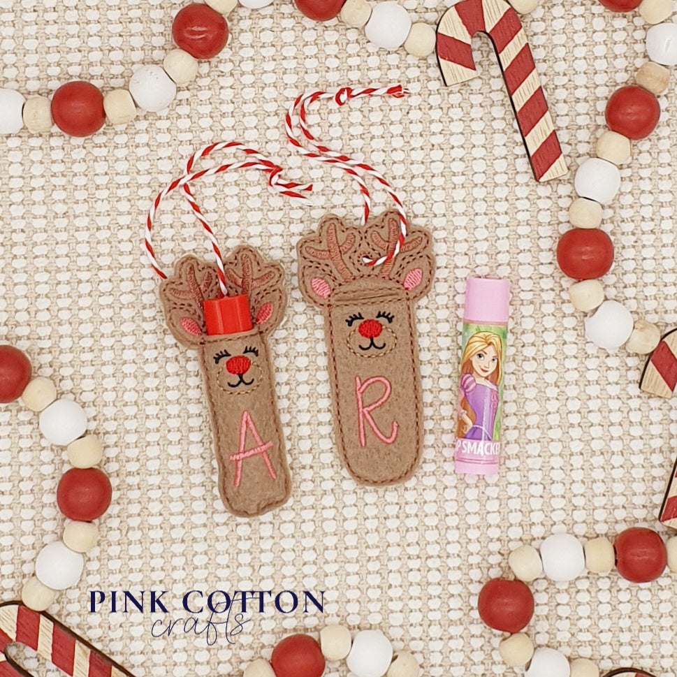 Reindeer Chapstick Holder Ornament
